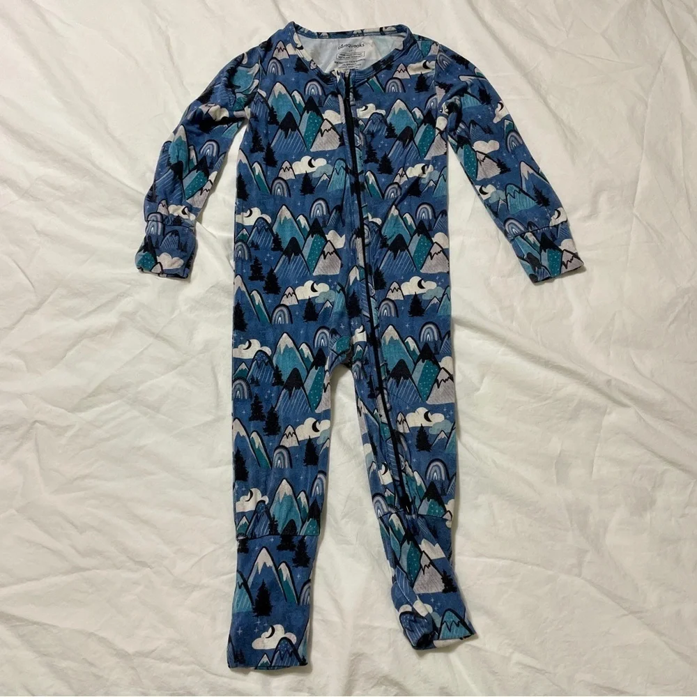 Pipsqueaks Galaxy and Mountain Print One Piece Pajamas